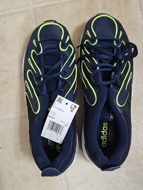 adidas Navy Athletic Sneakers with Neon Green Trim